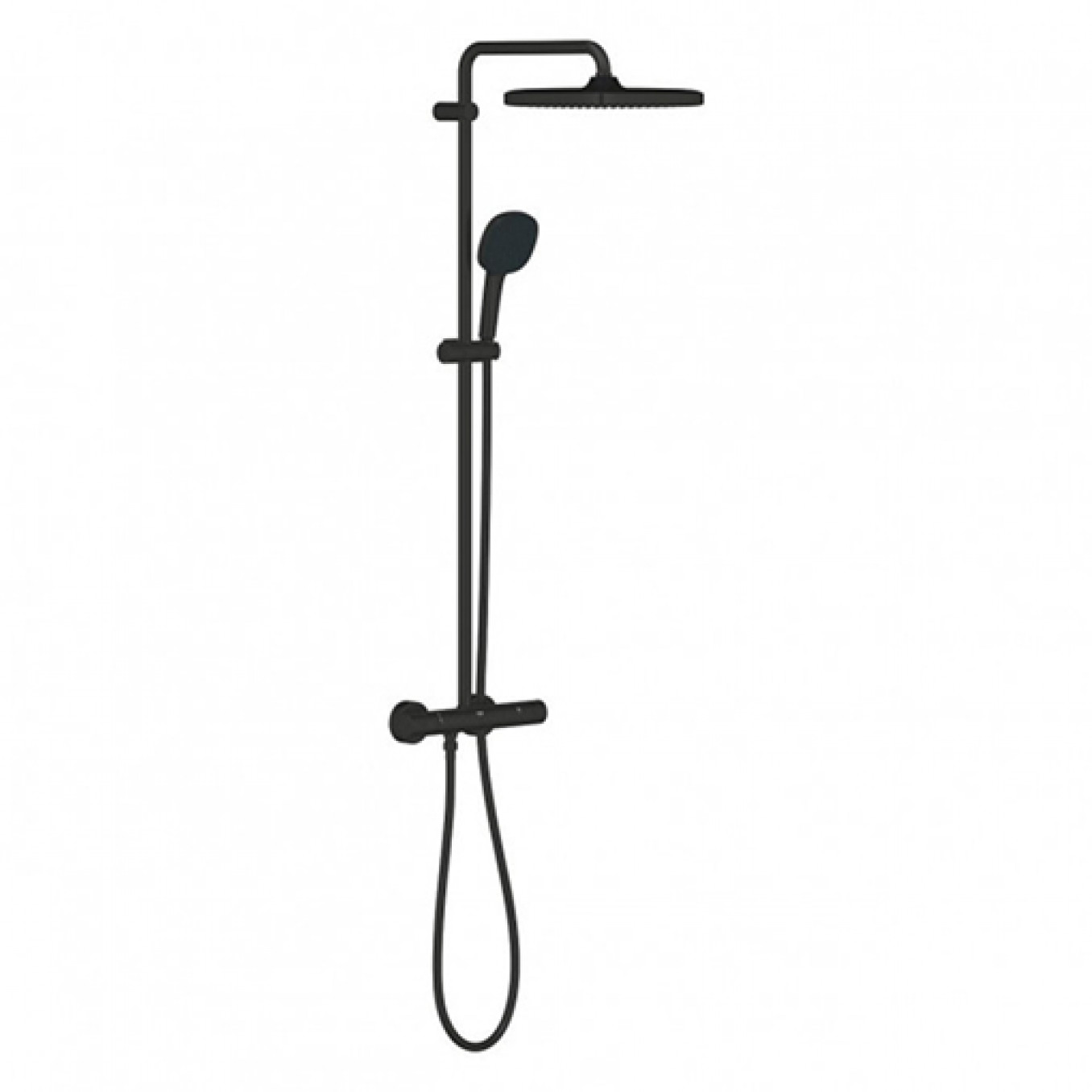Termostatska baterija sa uspons tušem GROHE TEMPESTA SYSTEM 250 CUBE matte black