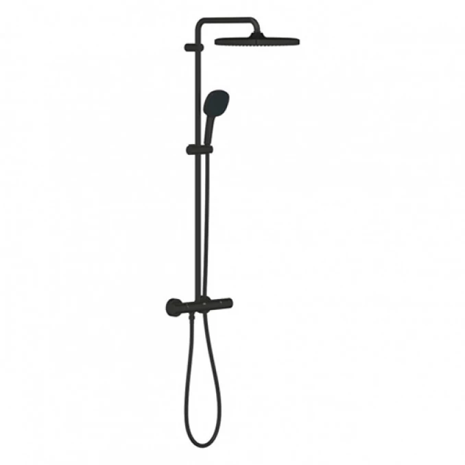 Termostatska baterija sa uspons tušem GROHE TEMPESTA SYSTEM 250 CUBE matte black