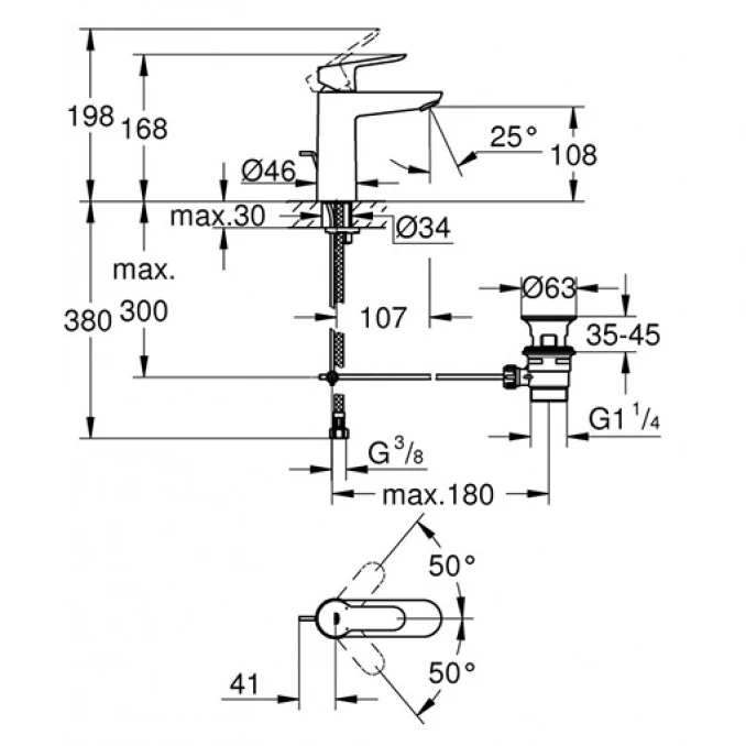 Baterija za lavabo GROHE BAUEDGE M