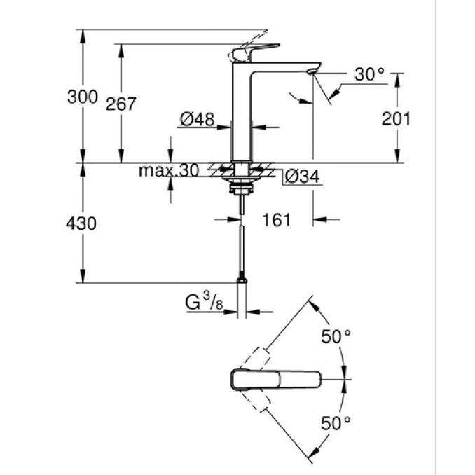 Baterija za lavabo GROHE CUBEO XL