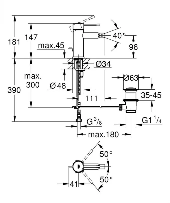 Baterija za bide GROHE ESSENCE