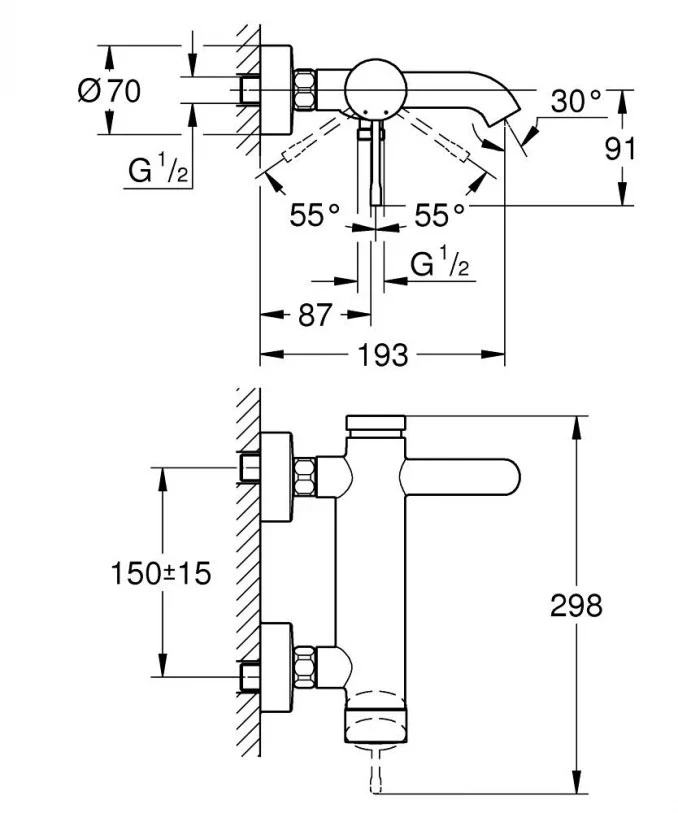 Baterija za kadu GROHE ESSENCE