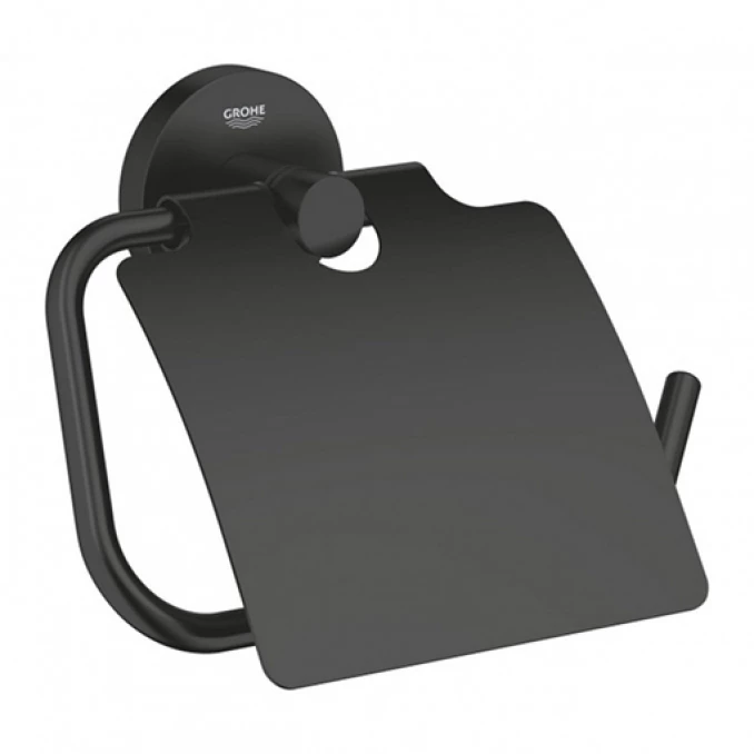 Držač toalet papira GROHE ESSENTIALS sa poklopcem matte black