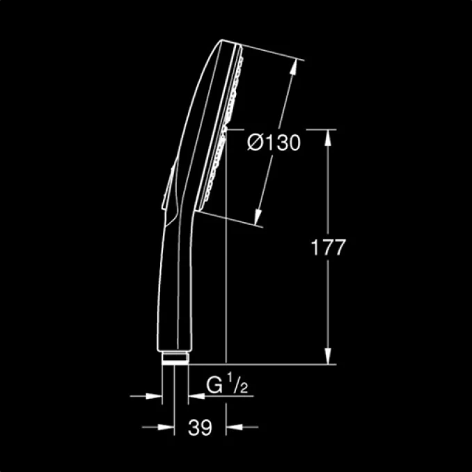 Tuš ručica GROHE RAINSHOWER SMARTACTIVE 130 3F brushed phantom black