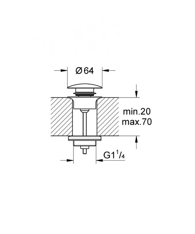 Podsklop sifona GROHE 5/4 fantom crni