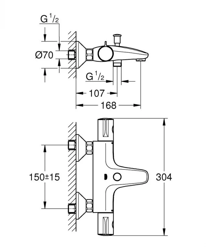 Termostatska baterija za kadu GROHE GROHTHERM 800