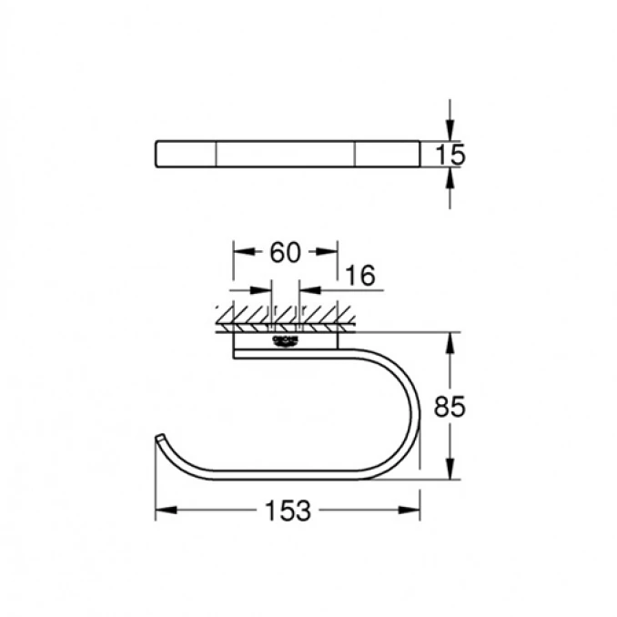 Držač toalet papira GROHE SELECTION hard graphite