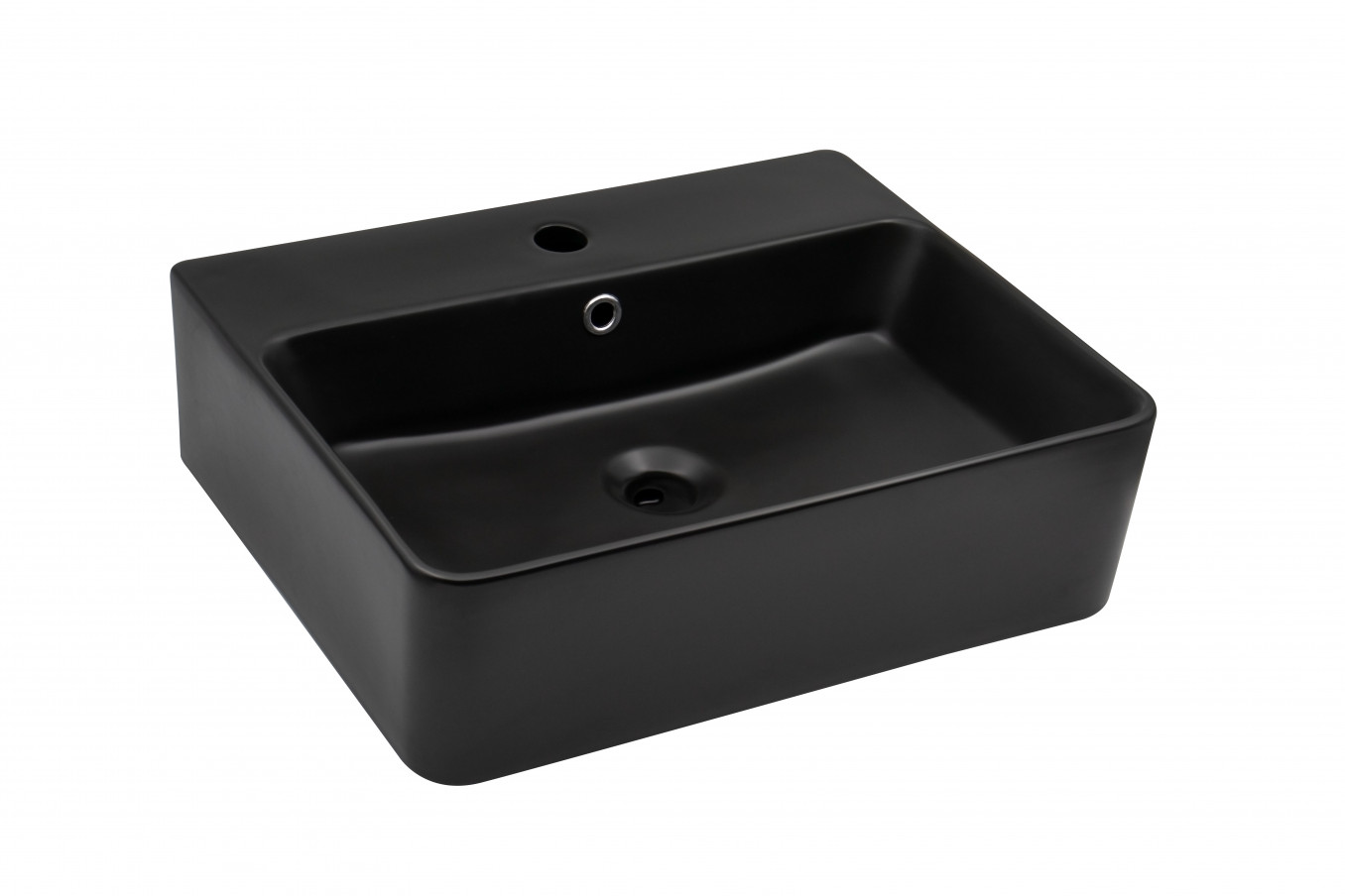 Lavabo nadgradni MINOTTI 525x420x155 sa otvorom za slavinu mat crni