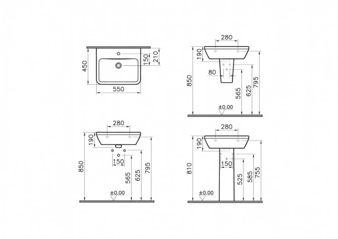 Lavabo VITRA INTEGRA 55x45cm