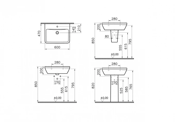 Lavabo VITRA INTEGRA 60x47cm