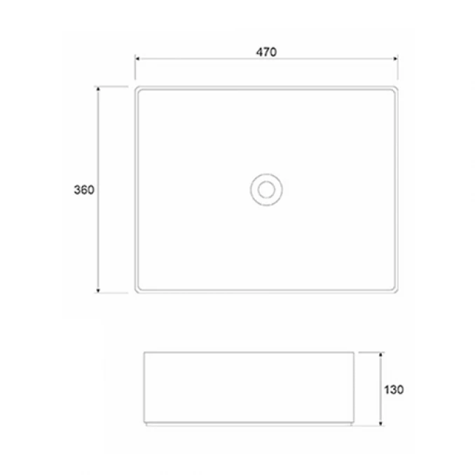 Lavabo COPEN nadgradni 470x360x130 matt khaki