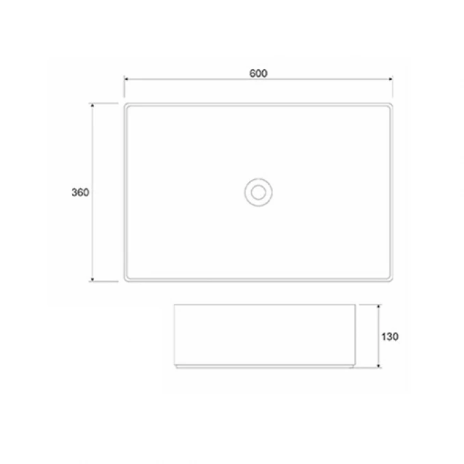 Lavabo COPEN nadgradni 600x360x130 matt white