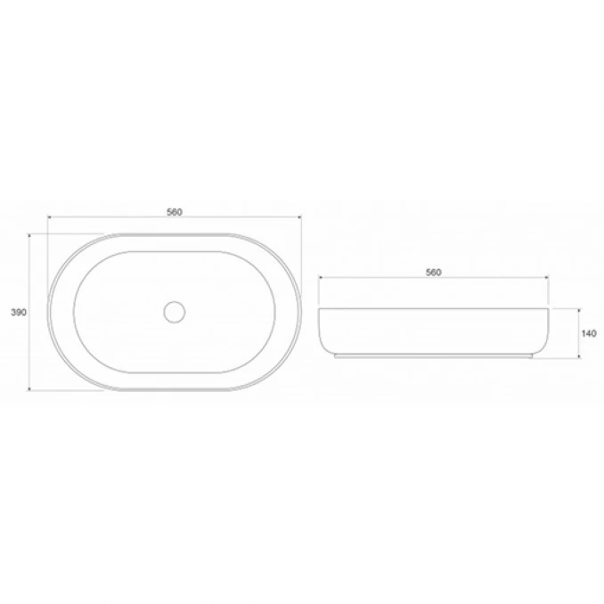 Lavabo COPEN nadgradni 560x390x140