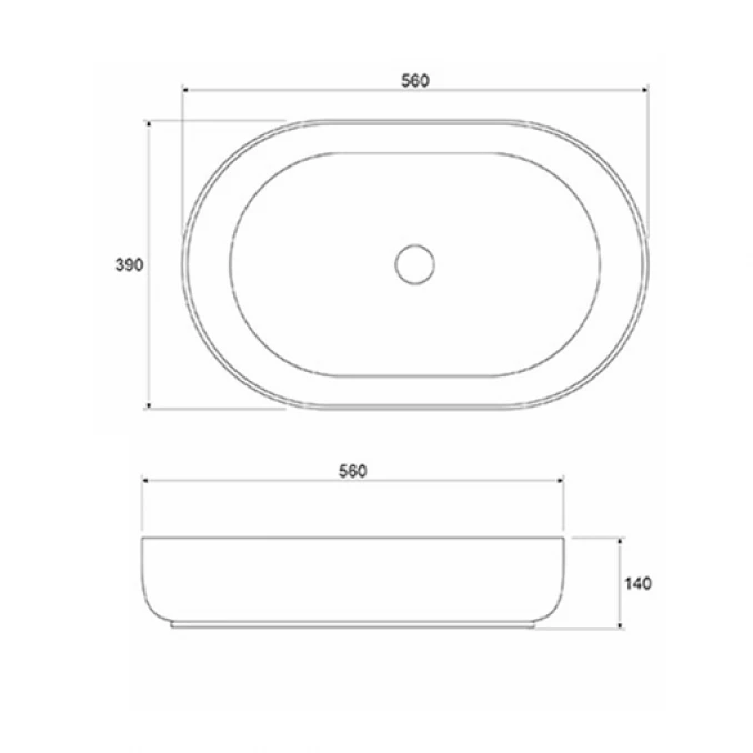 Lavabo COPEN nadgradni 560x390x140 matt white