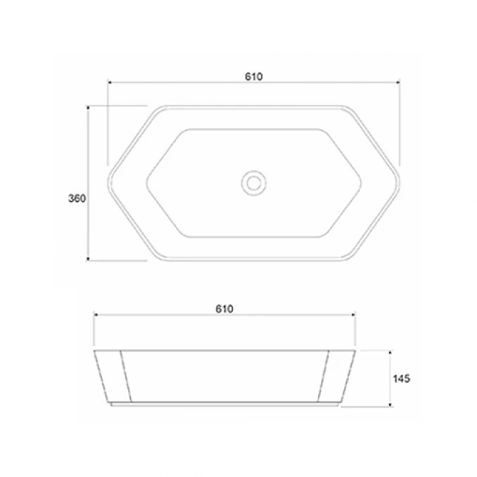Lavabo COPEN nadgradni 610x360x145 matt black