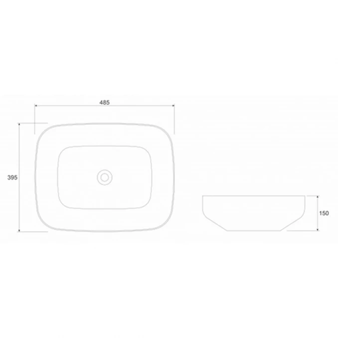 Lavabo COPEN nadgradni 485x395x150 matt white