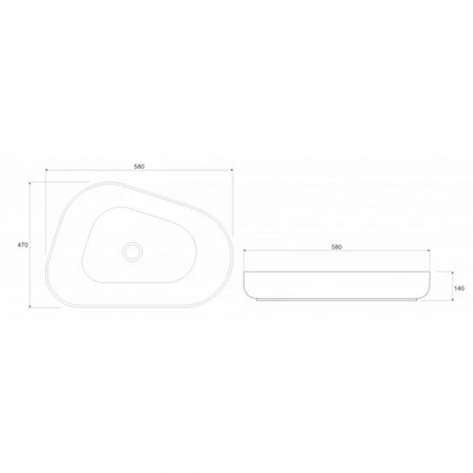 Lavabo COPEN nadgradni 580x470x140 asimetrièni