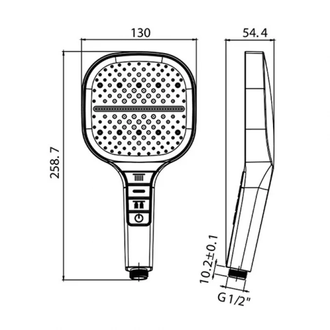 Tuš ručica COPEN 3F 130mm black/chrome