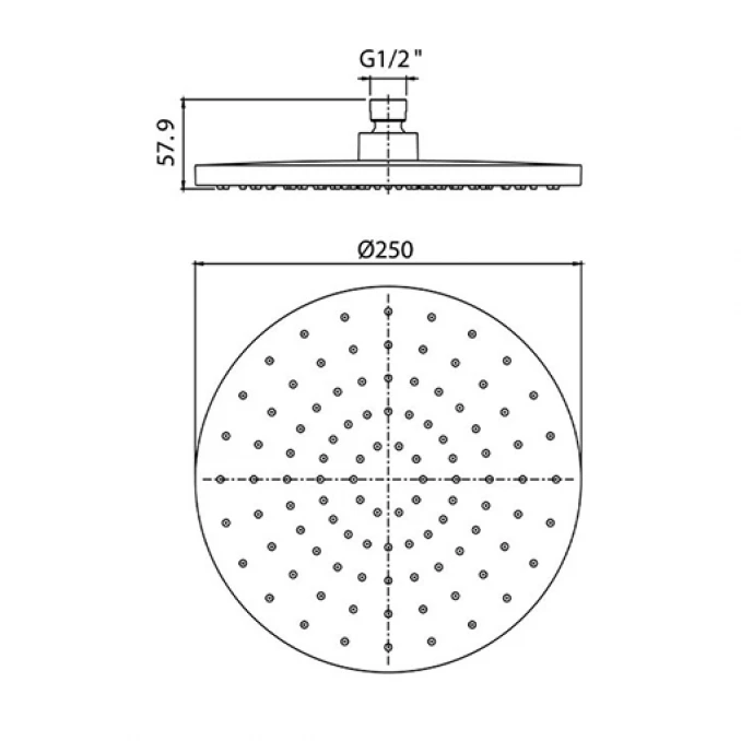Ruža tuša COPEN O250mm ABS rose gold