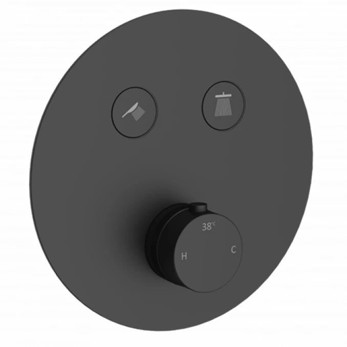 Maska termostatske baterije COPEN CoolTouch okrugla mat crna