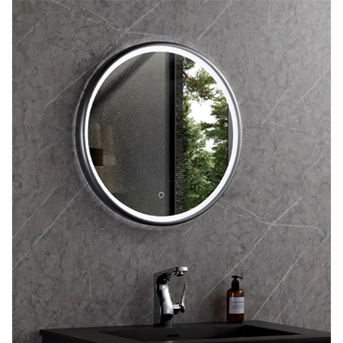 Ogledalo COPEN fi600 sa alu ramom 56.5mm LED mat crno
