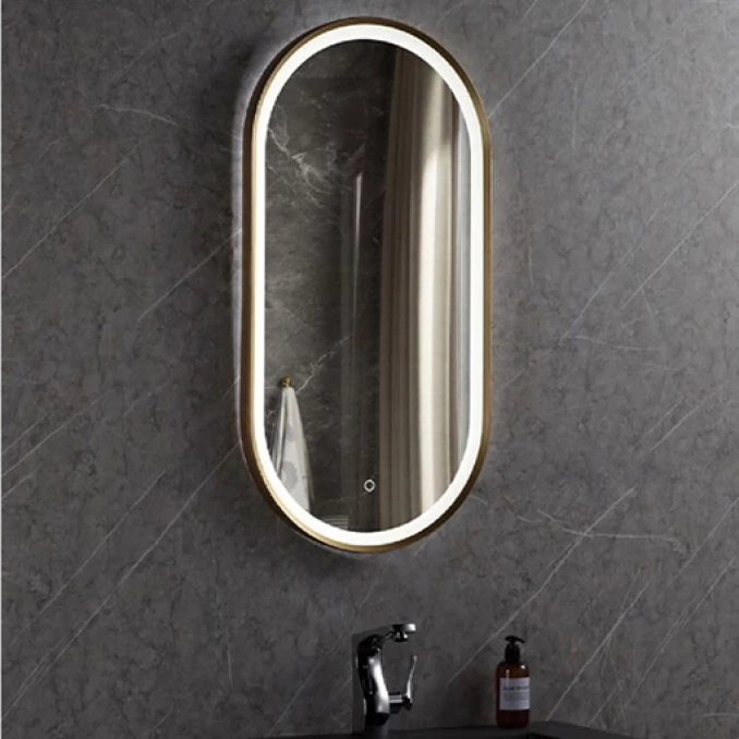 Ogledalo COPEN 500x900 sa alu ramom 40.6mm LED zlatno