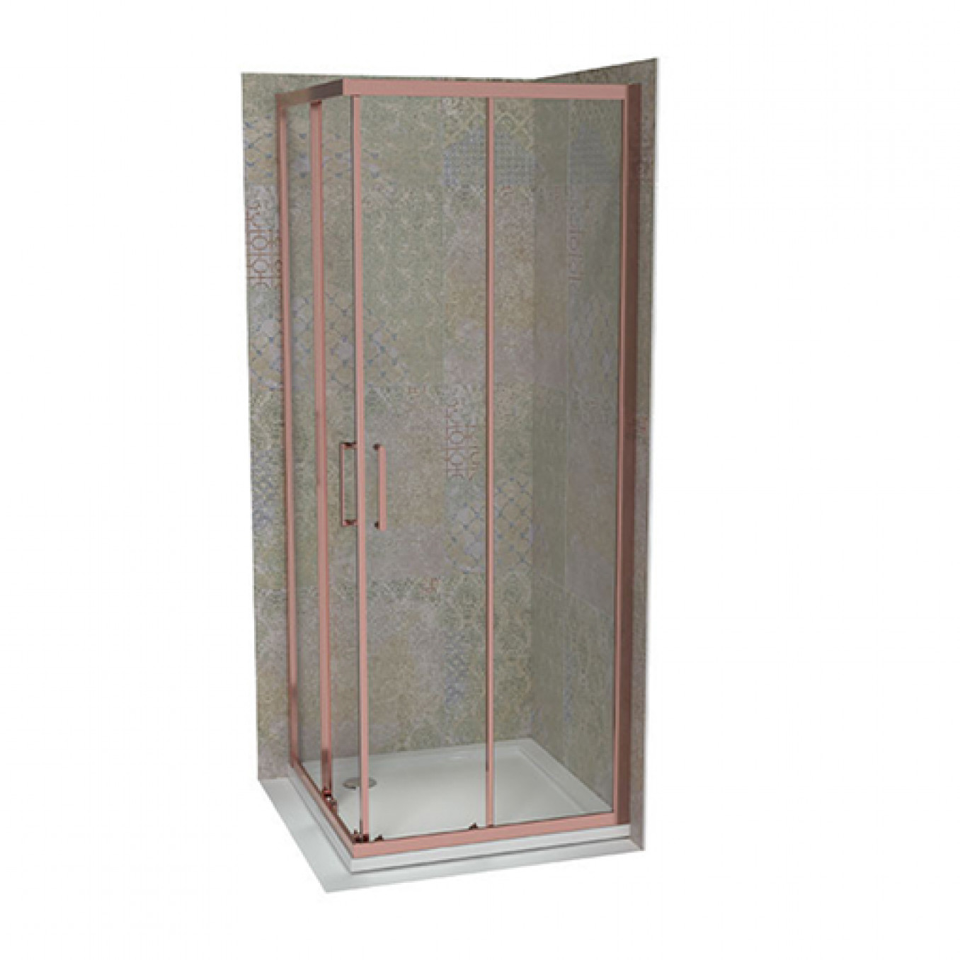 Tuš kabina COPEN ATLAS PRO 900x900x1950 rose gold. staklo 6mm providno