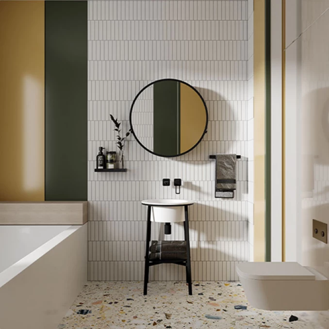 Lavabo COPEN sa postoljem i policom 500x500x825 matt white