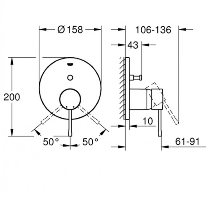 Maska ugradne baterije GROHE ESSENCE sa prebacivačem 2F brushed warm sunset