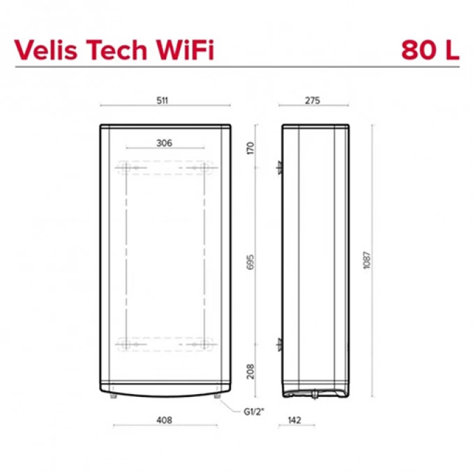 Bojler ARISTON VELIS TECH 80 WI-FI