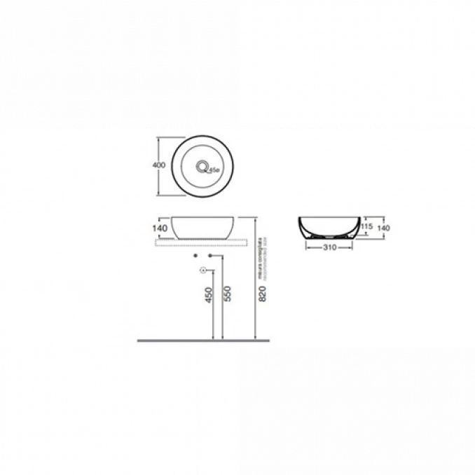 Lavabo AZZURRA CIRCLE 40cm rose gold