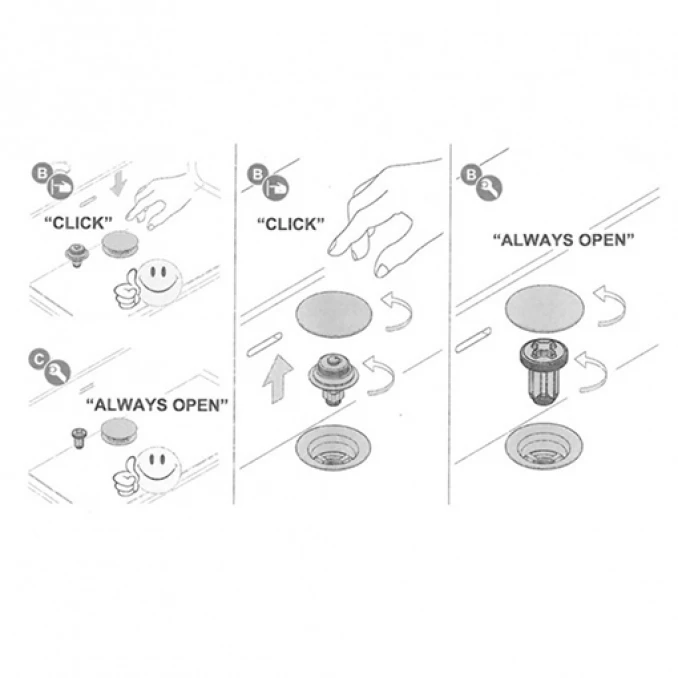 Pop-up HATRIA 5/4 sa prelivom i keramičkom kapom fi71mm glossy dove-gray