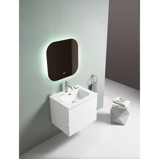 Toaletni ormarić UNILINE LUMA 600 sa lavaboom. soft close dve fioke 613x464x480