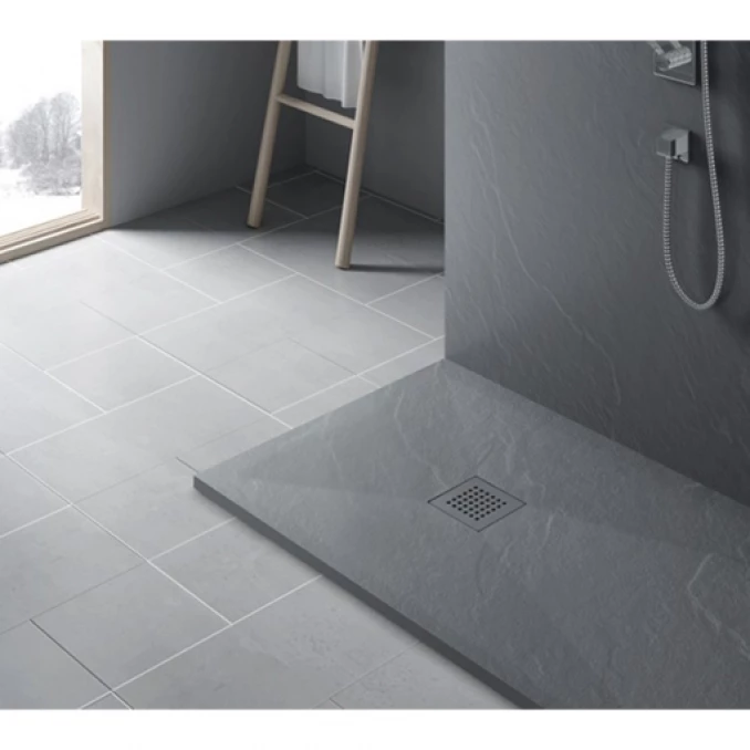 Tuš kadica COPEN SLATE LIGHT GRAY 1000x800x25 sa S/S light gray rešetkom