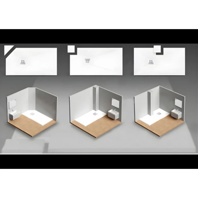 Tuš kadica COPEN SLATE WHITE 1000x800x25 sa S/S white rešetkom