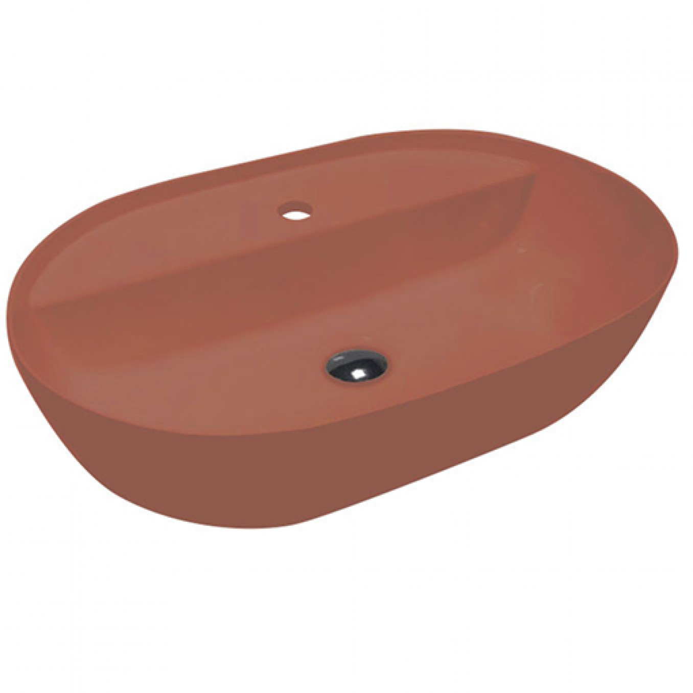 Lavabo HATRIA HAPPYHOUR SLIM 12:00 570x380 glossy burnt sienna