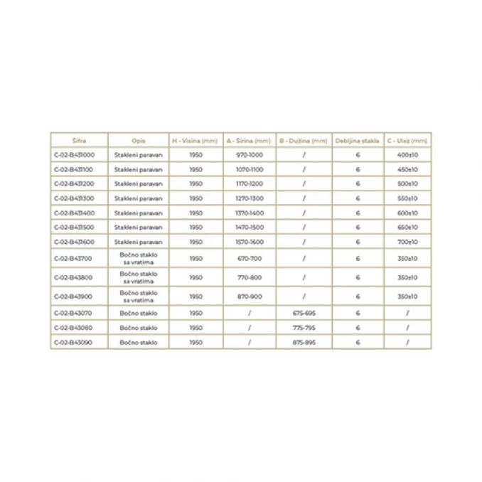 Tuš kabina ATLAS PRO 100x70 mat crna
