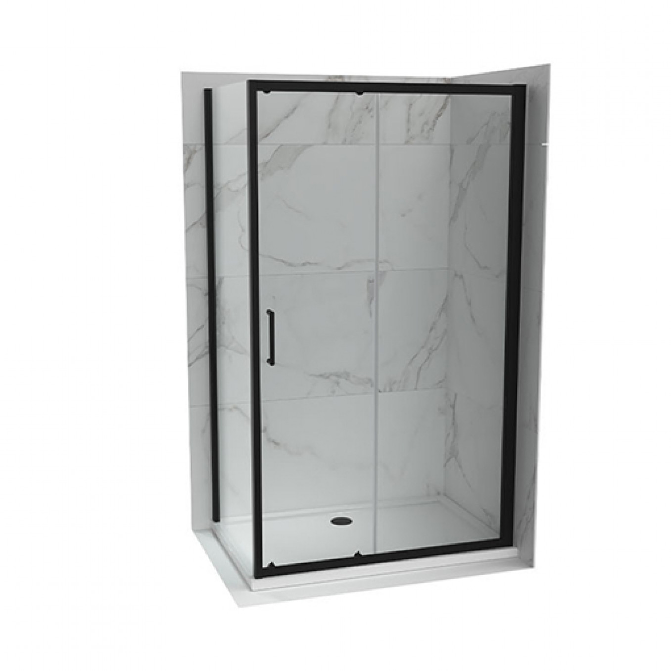 Tuš kabina ATLAS PRO 100x90 mat crna