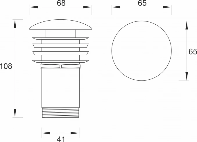 Pop-up MINOTTI 5/4 bez preliva i keramičkom kapom okrugli bijeli mat