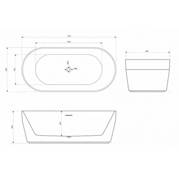Kada samostojeća COPEN GINGER 1700x800x580mm bež/mat bijela