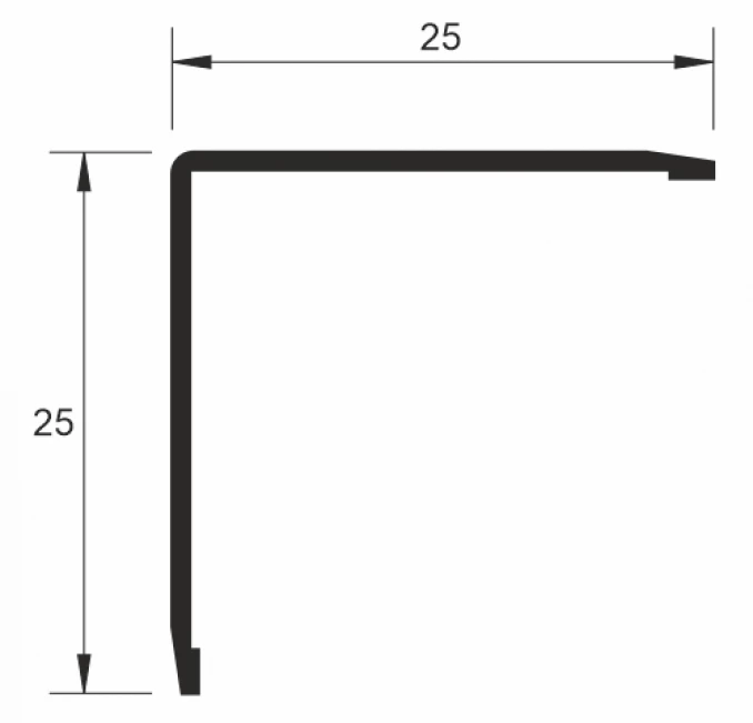 Al-lajsna za zastitu ivice zida 25mm. silver mat. 2.7m