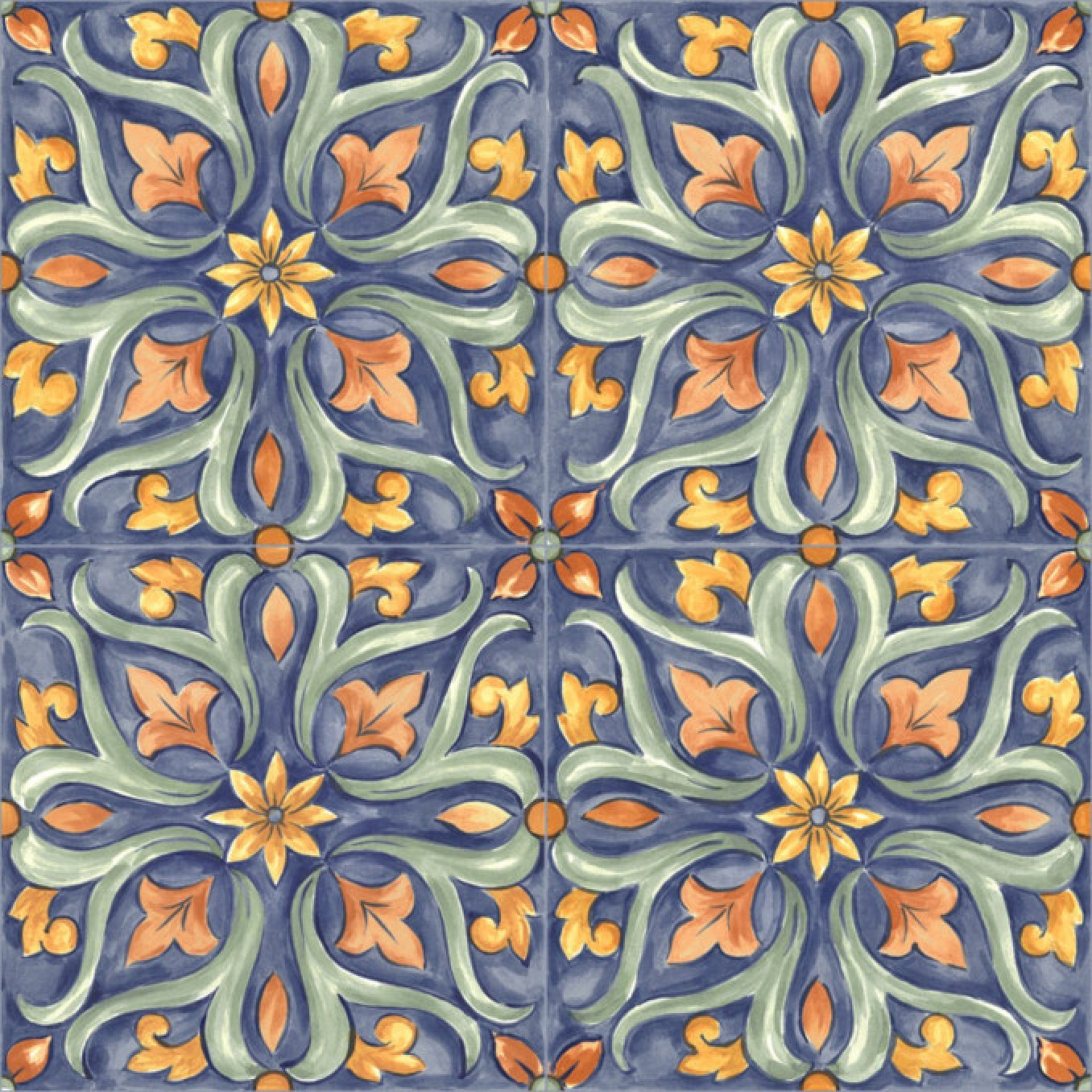 AMURI decoro maiolica tappeto 4 glossy 20x20 D13 06