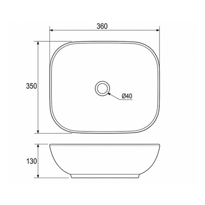 Lavabo COPEN nadgradni 360x350x130