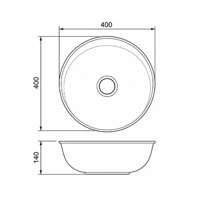 Lavabo COPEN nadgradni 400x400x140 matt black