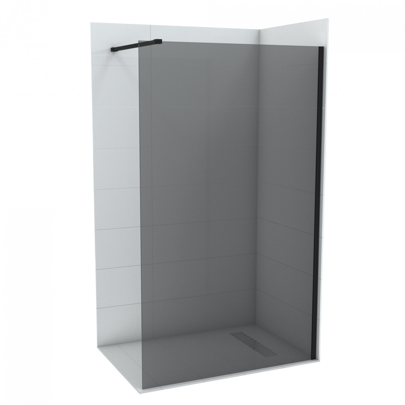 Walk-in COPEN MONTE DARK 120x200cm crni mat ram 8mm grey staklo