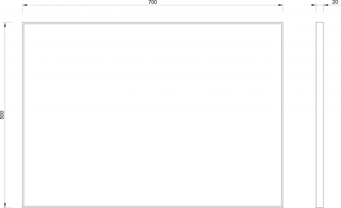 Ogledalo CONCEPT 500x700 silver ram