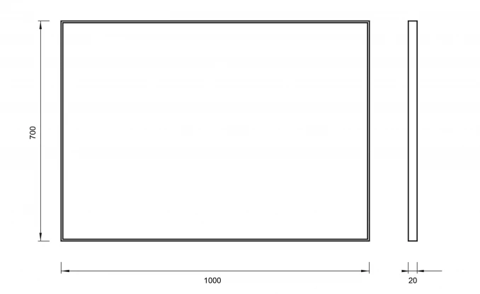 Ogledalo COPEN 1000x700 crni ram