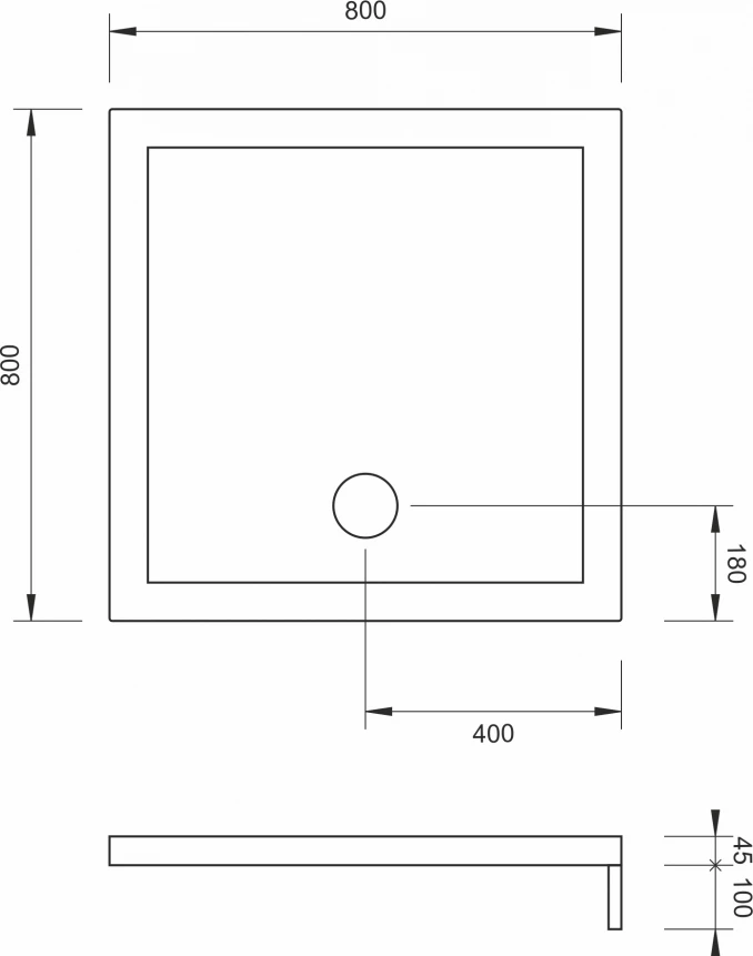 Tuš kadica COPEN 800x800 sa demontažnom maskom