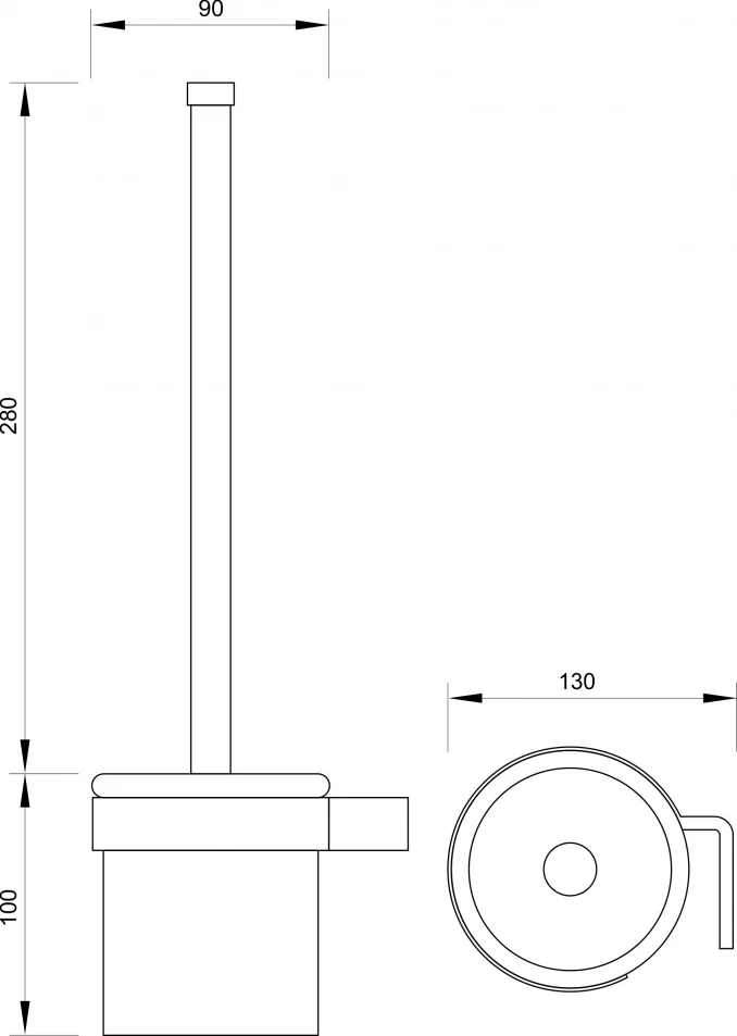 Držač wc četke CONCEPT ELEGANTE zidni