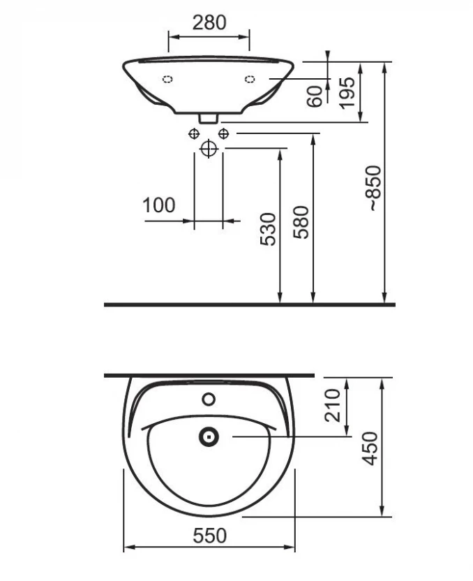 Lavabo JIKA PRO 55cm